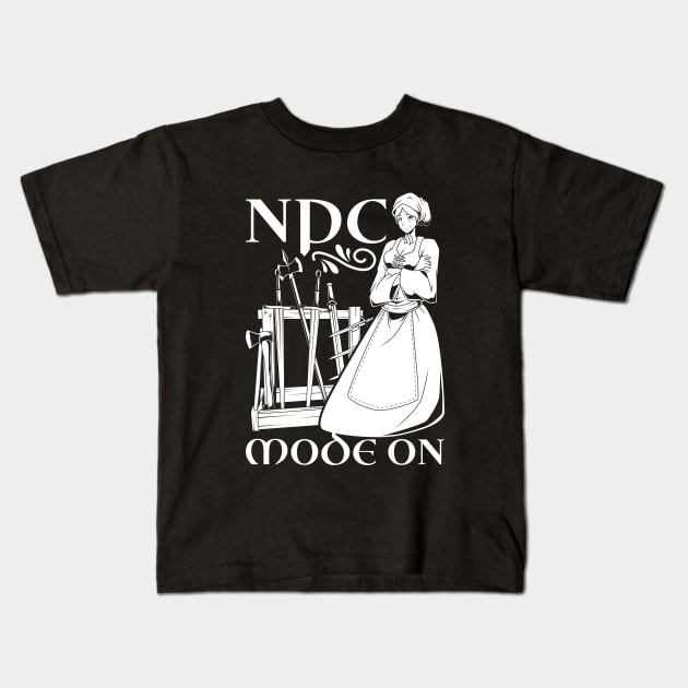 LARP - NPC Mode On - NPC Kids T-Shirt by Modern Medieval Design